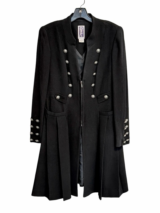 Zelda Jackets & Blazers - Zelda Women’s Military-Chic Long Coat | Black w/ Silver-Tone Buttons | Size 6
